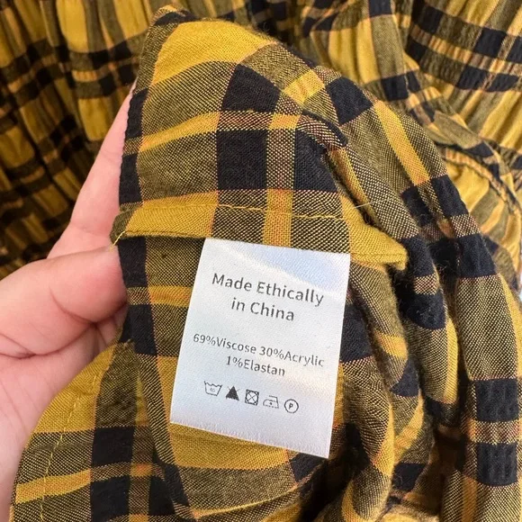 Wray Mini Quinn Dress Gold Plaid Brand New Without Tags - Picture 6 of 10